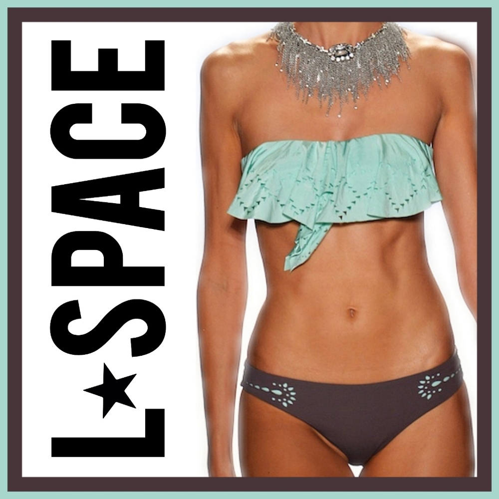 L*Space Bikini Swim Bandeau Top Hipster Bottom